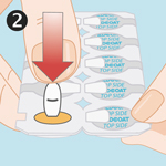 Anwendung Medcoat: 2. Tablette durch geöffneten Napf drücken